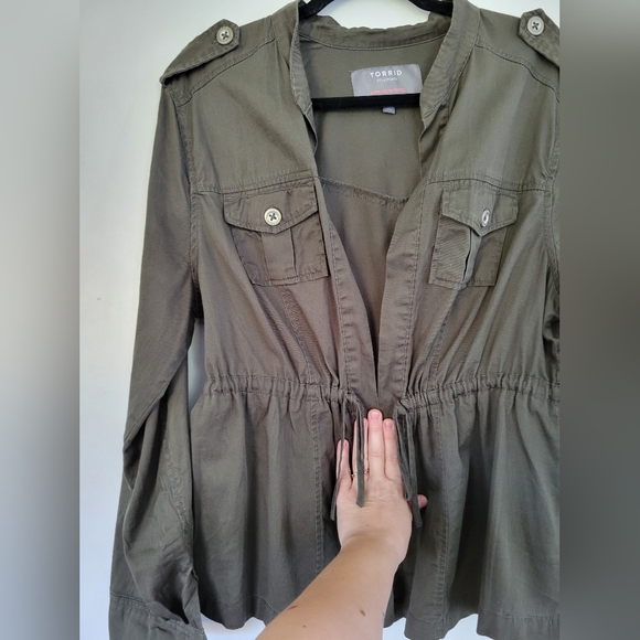 Torrid Size 12 Khaki Drawstring Jacket - Picture 5 of 7